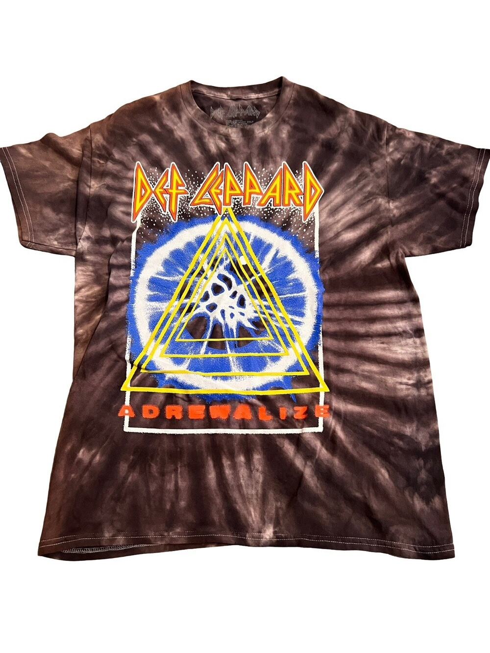 Def Leppard Adrenalize Tie Dye Band T Shirt Men’s Large Rock Tour Tee